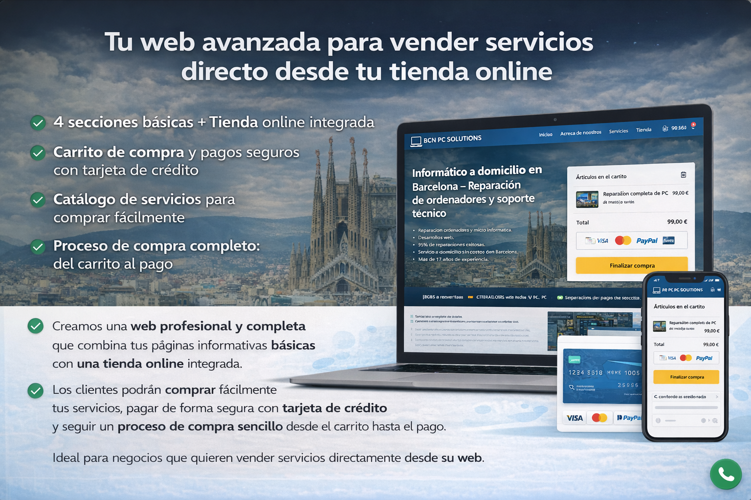 Creacion pagina web avanzada (con comercio online)